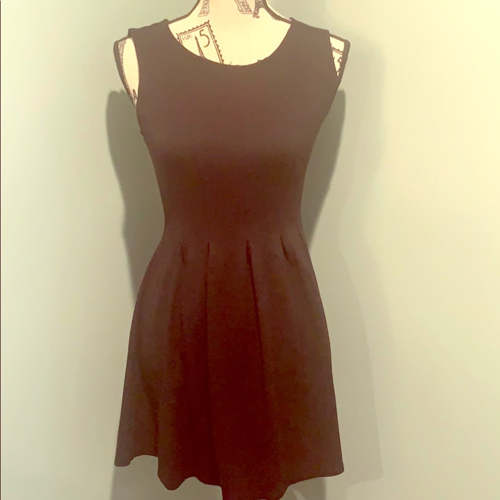 XS black cotton skater dress.
